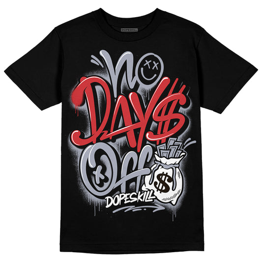 Jordan 4 “Bred Reimagined” DopeSkill T-Shirt  No Days Off Graphic Streetwear - Black