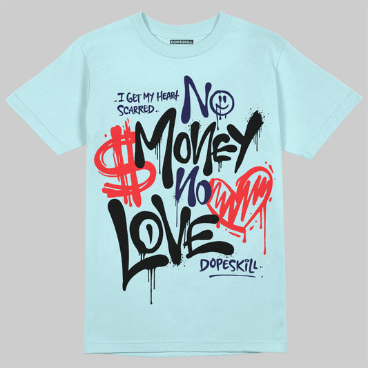 Dunk Low GS “Glacier Blue” DopeSkill Chambray T-shirt No Money No Love Typo Graphic Streetwear