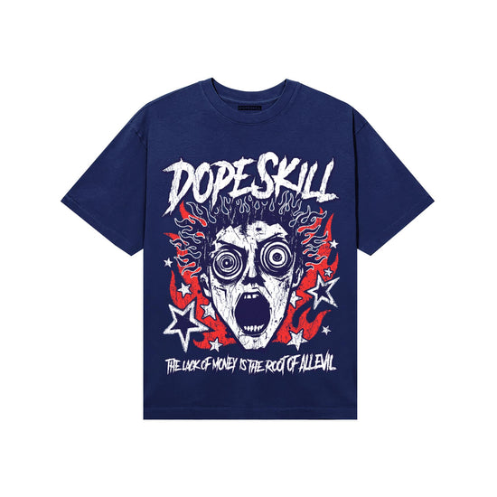 University Blue Sneakers DopeSkill T-Shirt Root of Evil Graphic Streetwear - navy