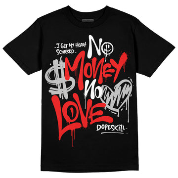 Jordan Spizike Low Bred DopeSkill T-Shirt No Money No Love Typo Graphic Streetwear - black