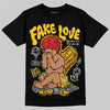 Yellow Sneakers DopeSkill T-Shirt New Fake Love Graphic Streetwear - Black