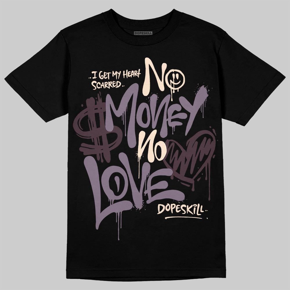 A Ma Maniére x Air Jordan 3 Black Violet Ore DopeSkill T-Shirt No Money No Love Typo Graphic Streetwear - Black