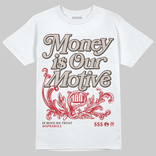 Adidas Samba OG Cloud White Better Scarlet Supplier Colour DopeSkill T-Shirt Money Is Our Motive Typo Graphic Streetwear - White