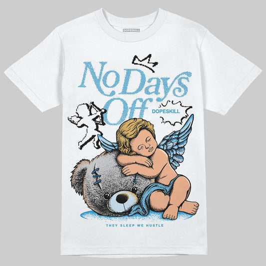 Jordan 4 Denim “Worn Blue” DopeSkill T-Shirt New No Days Off Graphic Streetwear  White
