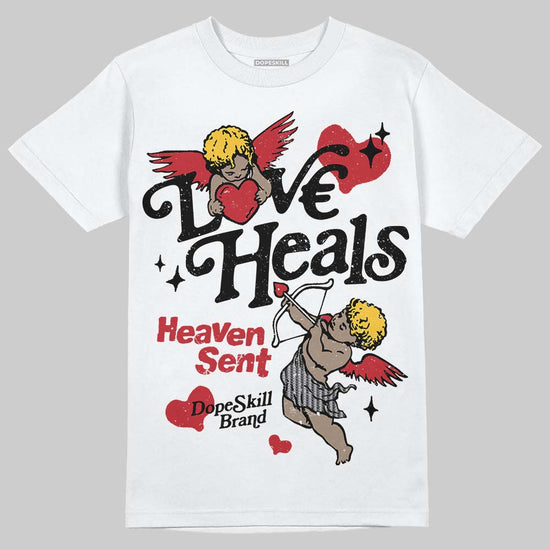 Jordan 14 Retro Ferrari (2025) DopeSkill T-Shirt New Love Heals Graphic Streetwear - White