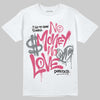 Balenciaga Runner White Fluo Pink DopeSkill T-Shirt No Money No Love Typo Graphic Streetwear - White 