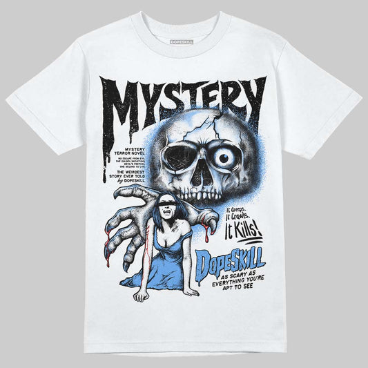 Jordan 5 Black University Blue DopeSkill T-Shirt Mystery Ghostly Grasp Graphic Streetwear - White