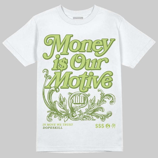 Dunk Low Pro SB 'Fruity Pack - Green Apple' DopeSkill T-Shirt Money Is Our Motive Typo Graphic Streetwear - White