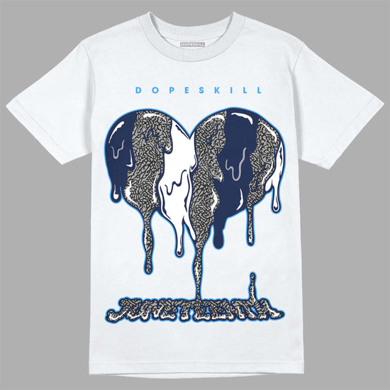 Jordan 3 "Midnight Navy" DopeSkill T-Shirt Juneteenth Heart Graphic Streetwear - White 