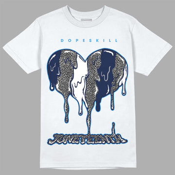 Jordan 3 "Midnight Navy" DopeSkill T-Shirt Juneteenth Heart Graphic Streetwear - White 