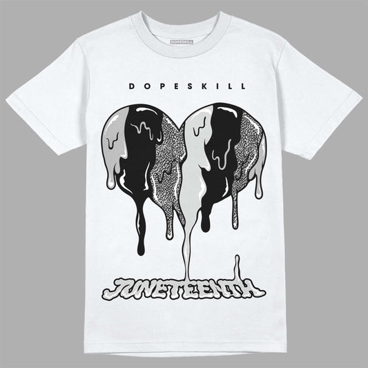 Jordan 3 “Off Noir” DopeSkill T-Shirt Juneteenth Heart Graphic Streetwear - WHite