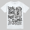 Jordan 4 “Black Cat” (2025) DopeSkill T-Shirt Real Ones Move In Silence Graphic Streetwear - WHite