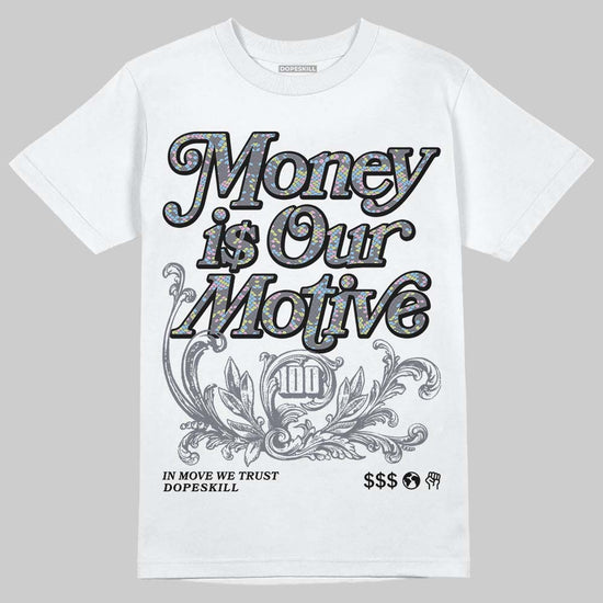 Jordan 11 Low CNY “Year of the Snake” DopeSkill T-Shirt Money Is Our Motive Typo Graphic Streetwear - WHite