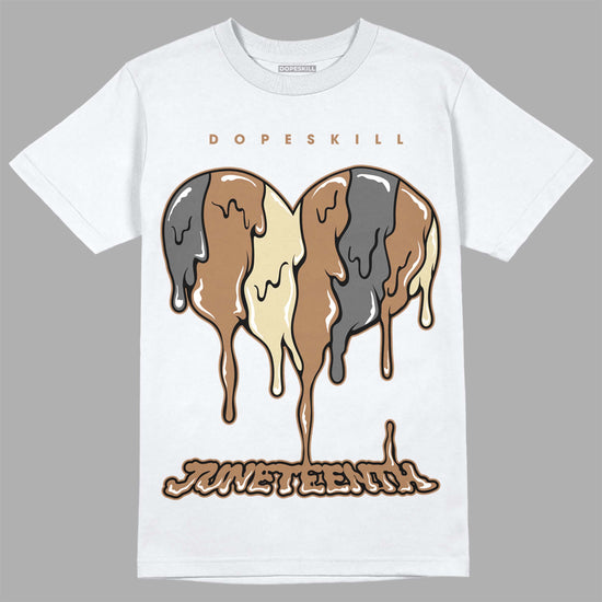 Jordan 6 WMNS Gore-Tex Brown Kelp DopeSkill T-Shirt Juneteenth Heart Graphic Streetwear - White