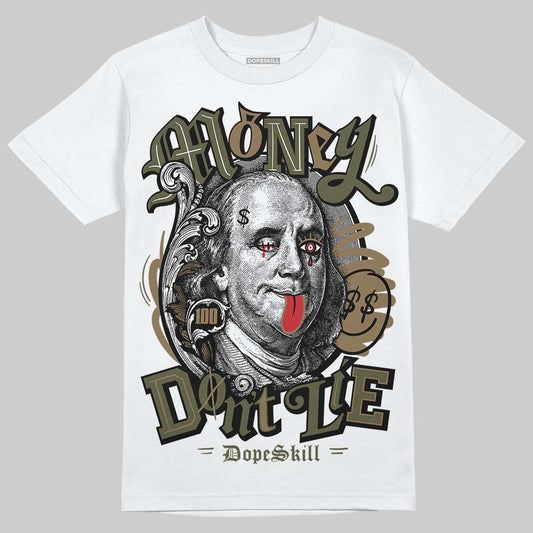 Adidas Samba OG Focus Olive Gum DopeSkill T-Shirt Money Don't Lie Graphic Streetwear - WHite