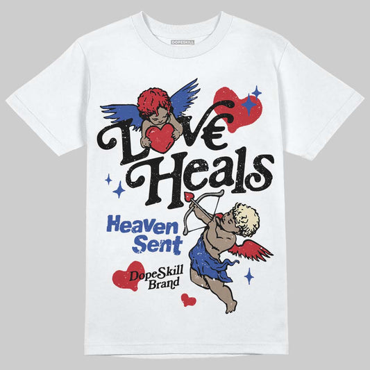 Jordan 4 “Rare Air” DopeSkill T-Shirt New Love Heals Graphic Streetwear - White