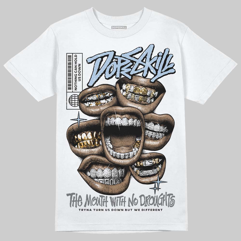 New Balance Abzorb 2000 “Silver/Blue” DopeSkill T-Shirt The Mouth With No Droughts Graphic Streetwear - White