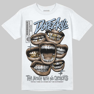 New Balance Abzorb 2000 “Silver/Blue” DopeSkill T-Shirt The Mouth With No Droughts Graphic Streetwear - White