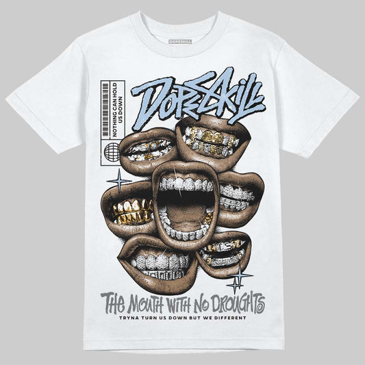 New Balance Abzorb 2000 “Silver/Blue” DopeSkill T-Shirt The Mouth With No Droughts Graphic Streetwear - White