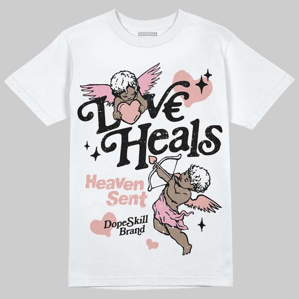 Jordan 1 Low OG “Rust Pink” DopeSkill T-Shirt New Love Heals Graphic Streetwear - White