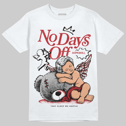 Jordan 5 Retro Fire Red Black Tongue (2025) DopeSkill T-Shirt New No Days Off Graphic Streetwear - White