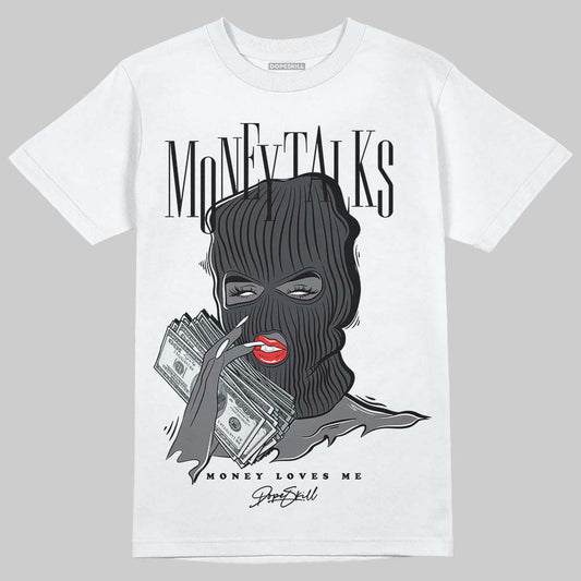 Jordan 3 Retro Black Cat DopeSkill T-Shirt Money Talks Graphic Streetwear - White