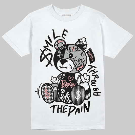 Harris Tweed x Wmns Dunk Low 'Black Phantom' DopeSkill T-Shirt Smile Through The Pain Graphic Streetwear - White