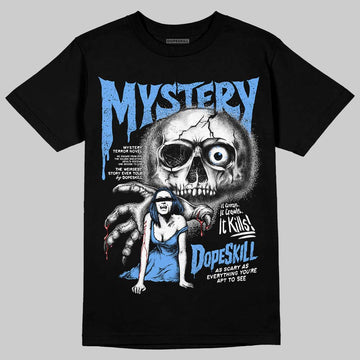 Jordan 5 Black University Blue DopeSkill T-Shirt Mystery Ghostly Grasp Graphic Streetwear - Black