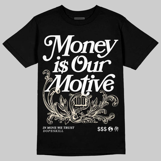 Jordan 5 Retro Reverse Metallic DopeSkill T-Shirt Money Is Our Motive Typo Graphic Streetwear - Black