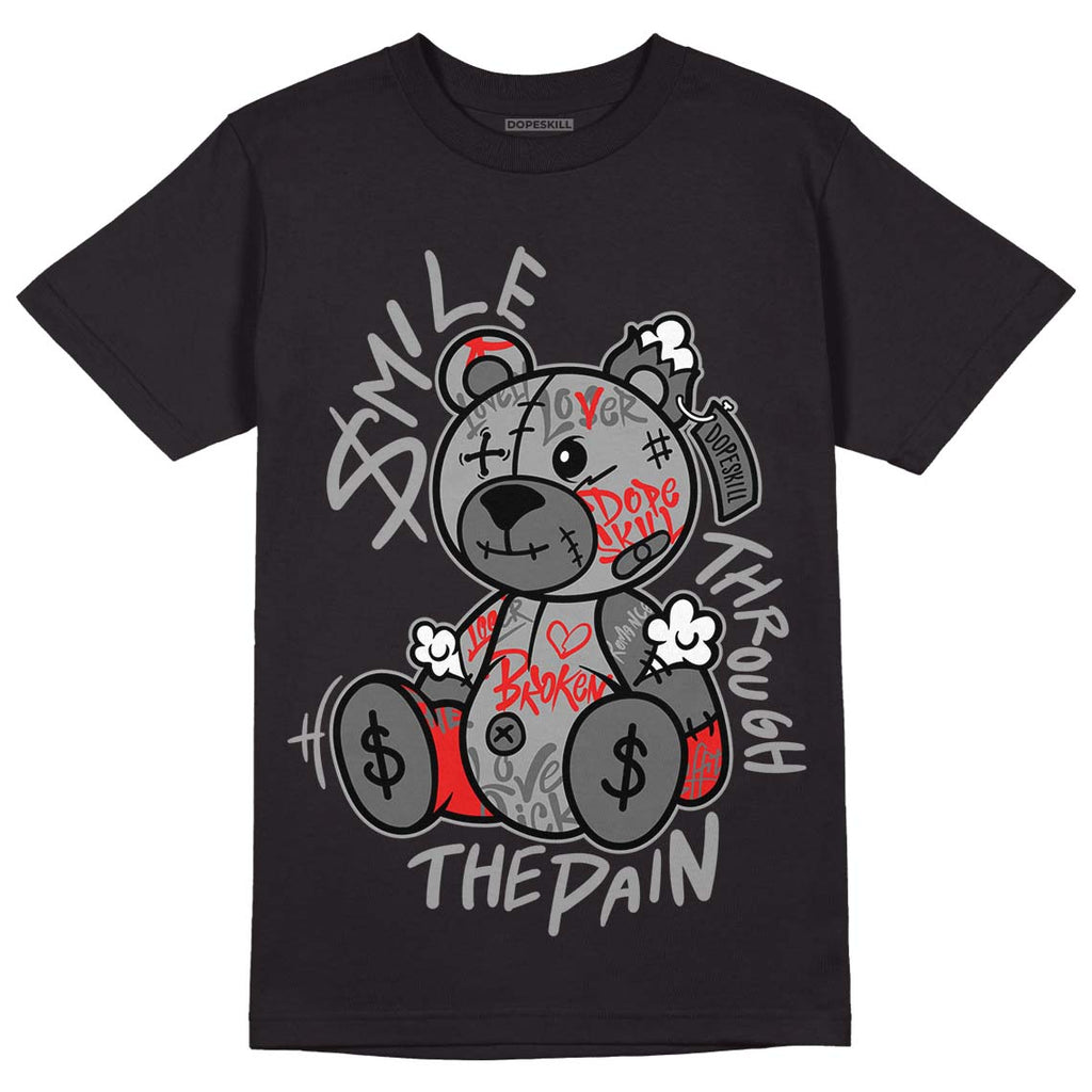 Jordan 9 Particle Grey DopeSkill T-shirt  Smile Through The Pain Graphic Streetwear - Black