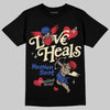 Jordan 4 “Rare Air” DopeSkill T-Shirt New Love Heals Graphic Streetwear - Black