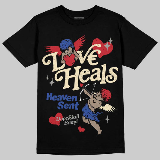Jordan 4 “Rare Air” DopeSkill T-Shirt New Love Heals Graphic Streetwear - Black