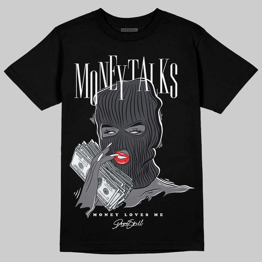 Jordan 3 Retro Black Cat DopeSkill T-Shirt Money Talks Graphic Streetwear - Black