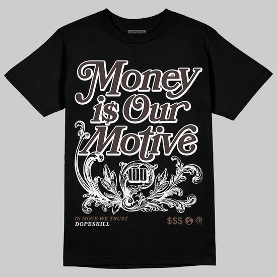 SoleFly x Air Jordan 12 Retro SP 'Cafecito/Baroque Brown' DopeSkill T-Shirt Money Is Our Motive Typo Graphic Streetwear - Black