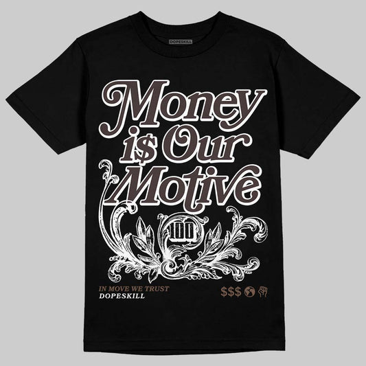 SoleFly x Air Jordan 12 Retro SP 'Cafecito/Baroque Brown' DopeSkill T-Shirt Money Is Our Motive Typo Graphic Streetwear - Black