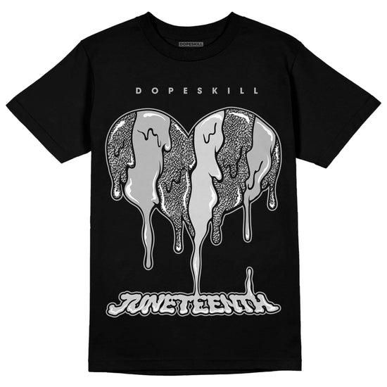 Jordan 3 “Off Noir” DopeSkill T-Shirt Juneteenth Heart Graphic Streetwear - Black