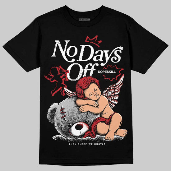 Jordan 5 Retro Fire Red Black Tongue (2025) DopeSkill T-Shirt New No Days Off Graphic Streetwear - Black