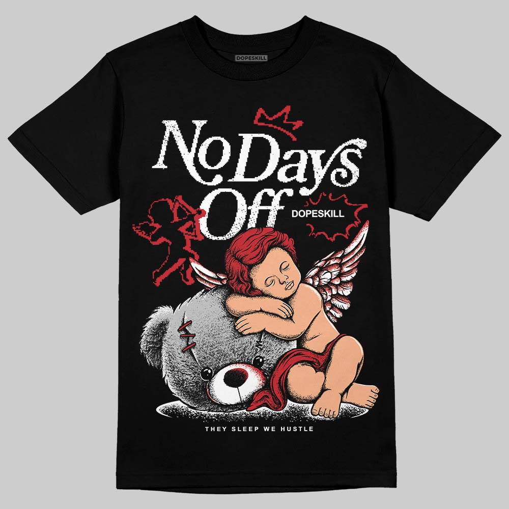 Jordan 5 Retro Fire Red Black Tongue (2025) DopeSkill T-Shirt New No Days Off Graphic Streetwear - Black
