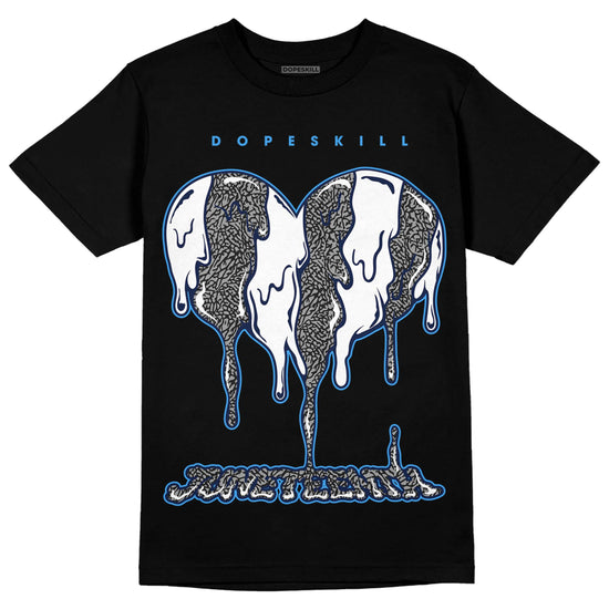 Jordan 3 "Midnight Navy" DopeSkill T-Shirt Juneteenth Heart Graphic Streetwear - Black