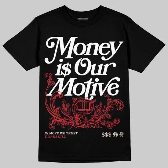 Adidas Samba OG Cloud White Better Scarlet Supplier Colour DopeSkill T-Shirt Money Is Our Motive Typo Graphic Streetwear - Black