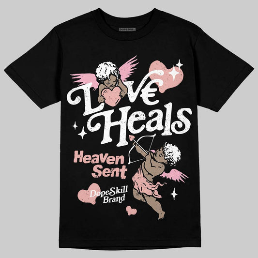 Jordan 1 Low OG “Rust Pink” DopeSkill T-Shirt New Love Heals Graphic Streetwear - Black