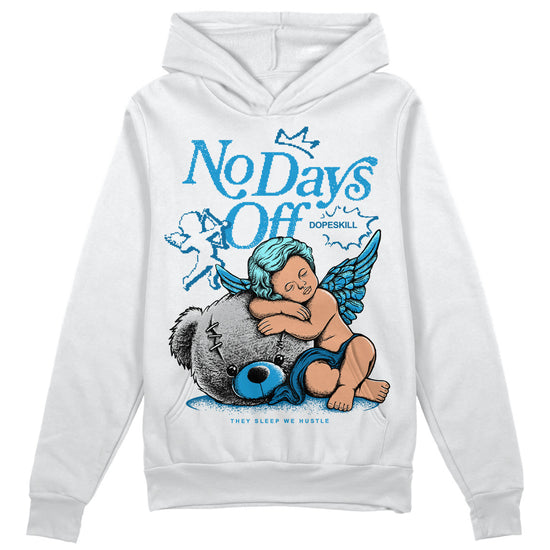 Jordan 4 Retro Military Blue DopeSkill Hoodie Sweatshirt New No Days Off Graphic Streetwear - White