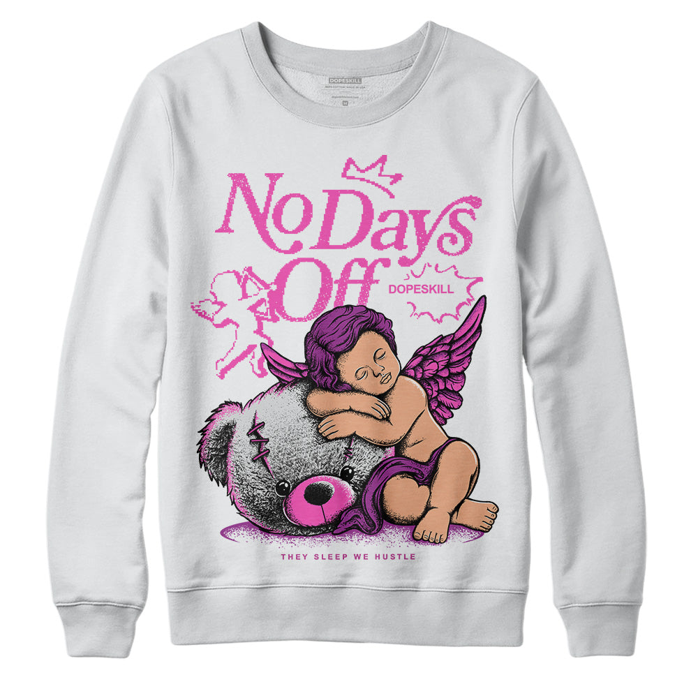 Jordan 4 GS “Hyper Violet” DopeSkill Sweatshirt New No Days Off Graphic Streetwear - White