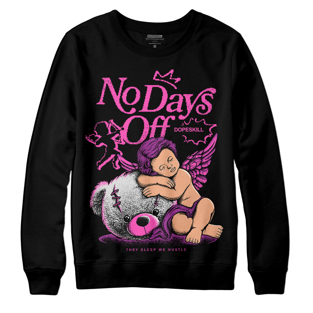 Jordan 4 GS “Hyper Violet” DopeSkill Sweatshirt New No Days Off Graphic Streetwear - Black