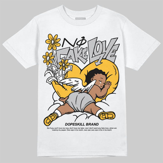 Jordan 5 'Tokyo' DopeSkill T-Shirt No Fake Love Graphic Streetwear - White