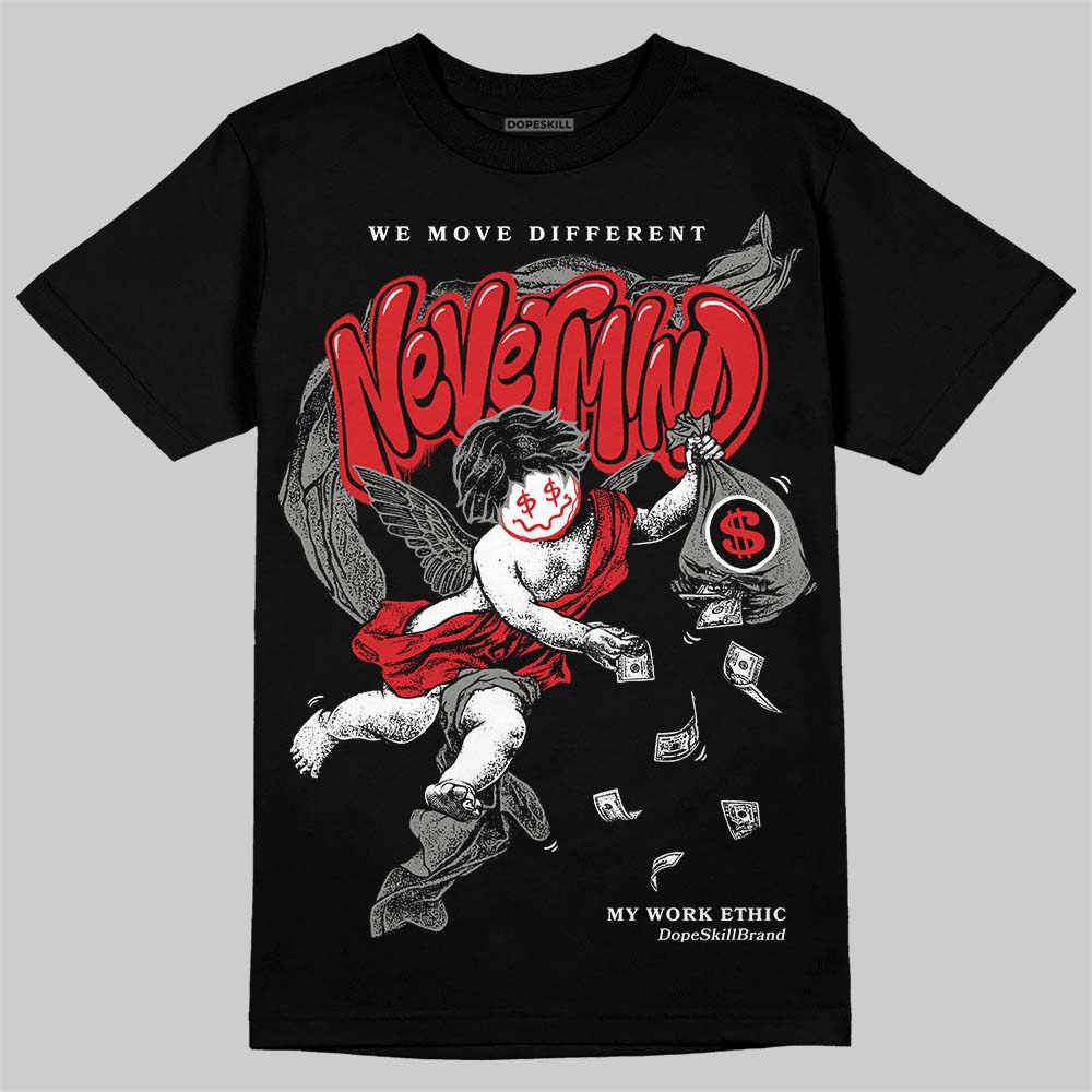 Jordan 4 Bred DopeSkill T-Shirt Nevermind Graphic Streetwear - Black