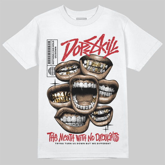 Air Foamposite One Cough Drop (2025) DopeSkill T-Shirt The Mouth With No Droughts Graphic Streetwear - White