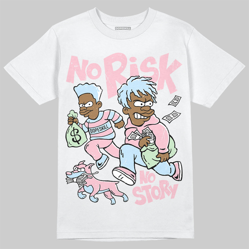 Jordan 4 Retro Valentine's Day (2026) (GS) DopeSkill T-Shirt No Risk No Story Graphic Streetwear - White 