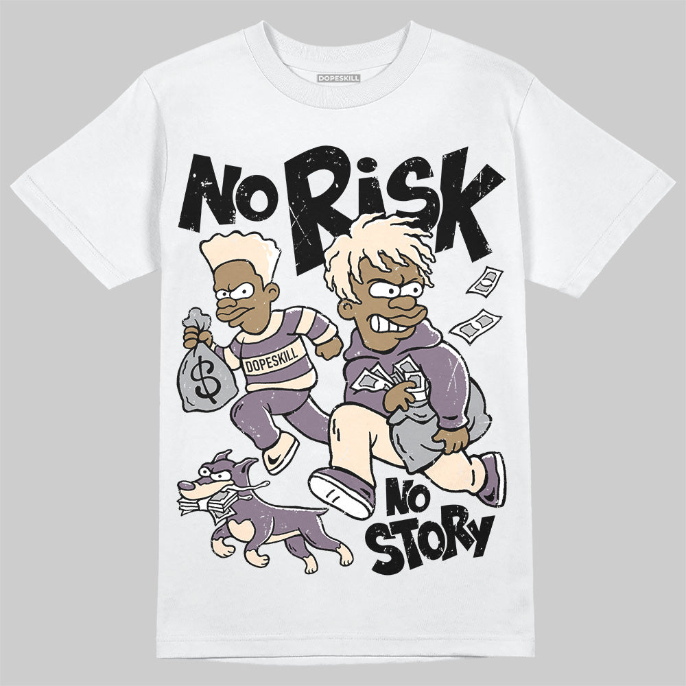 A Ma Maniére x Air Jordan 3 Black Violet Ore DopeSkill T-Shirt No Risk No Story Graphic Streetwear - White