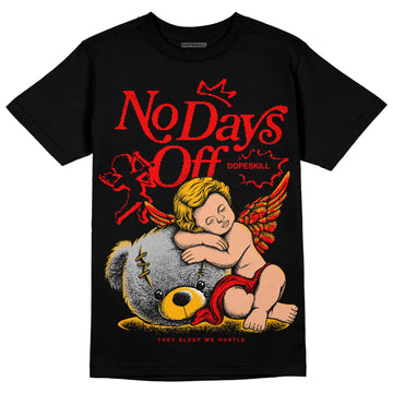 Red Sneakers DopeSkill T-Shirt New No Days Off Graphic Streetwear - Black